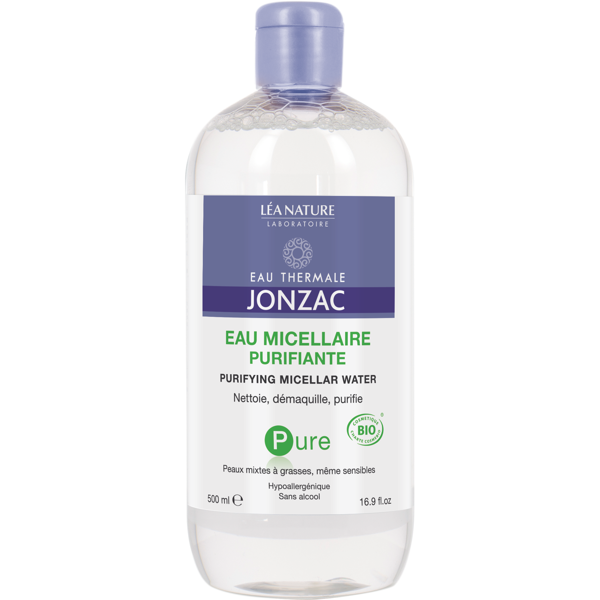 JONZAC PURE Micelární voda na smíšenou až mastnou pleť 500 ml.