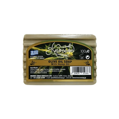 KNOSSOS Olivové mýdlo s konopným olejem 100 gr.