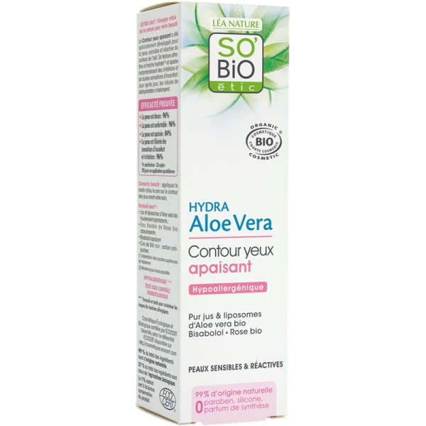 SO´BIO étic Krém kolem očí zklidňující Hydra Aloe Vera 15 ml.