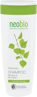 NEOBIO Šampon na zvětšení objemu vlasů VOLUMEN Bio-Kofein & Bříza 250 ml.