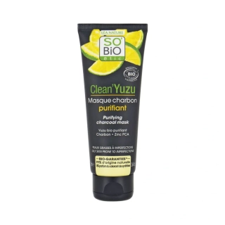 SO´BIO étic Maska pleťová čisticí s aktivním uhlím Clean Yuzu 75 ml.